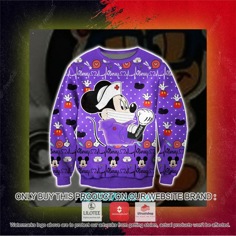 mickey nurse 3d all over print ugly christmas sweater sweatshirt 3 58637