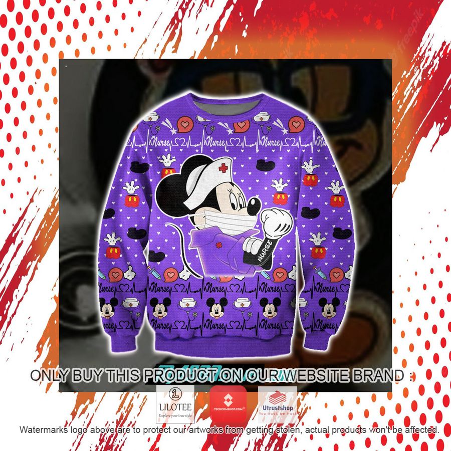 mickey nurse 3d all over print ugly christmas sweater sweatshirt 4 78814