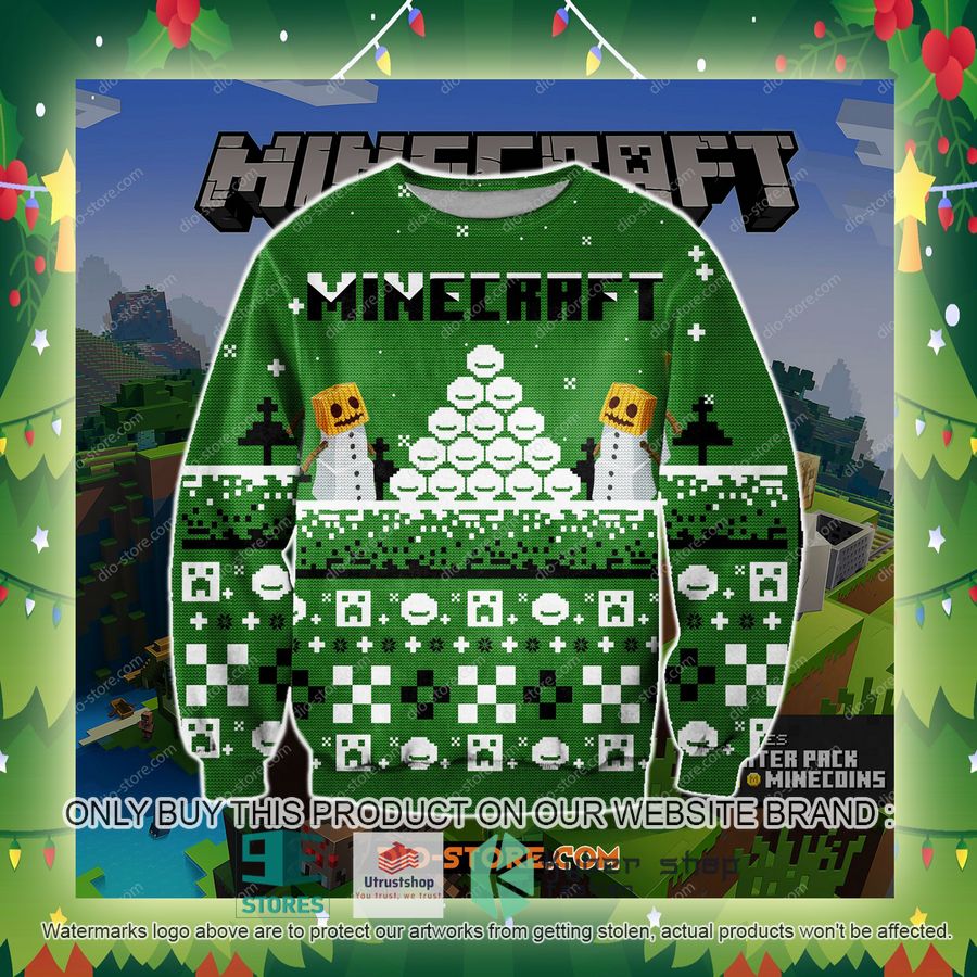 minecraft game knitted wool sweater 3 74196