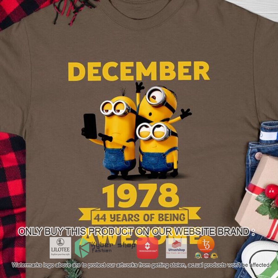 minions december 1978 44 years of being awesome 2d shirt hoodie 1 97144