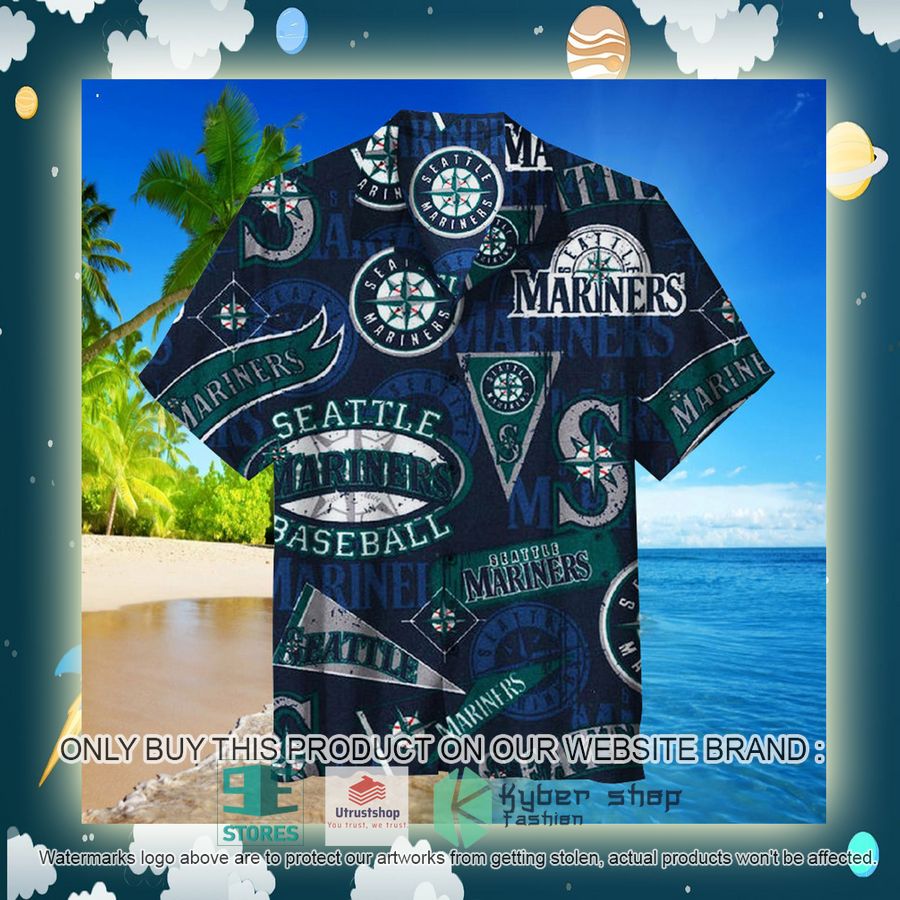 mlb seattle mariners logo hawaiian shirt 2 14969