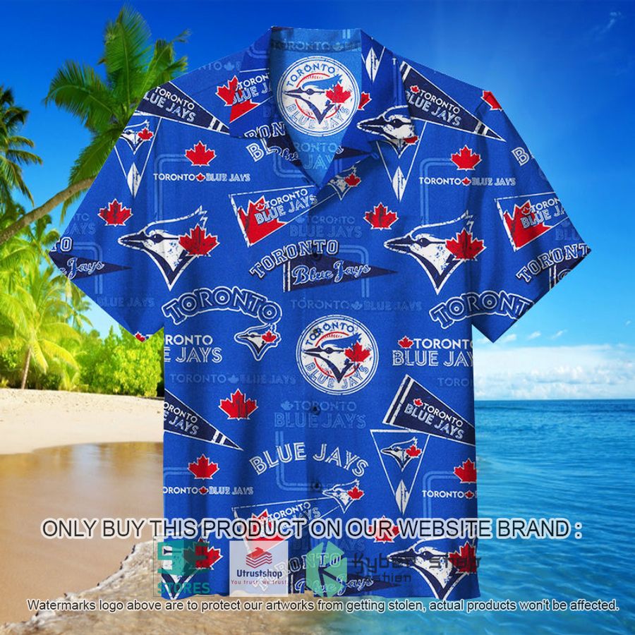 mlb toronto blue jays logo hawaiian shirt 1 79624