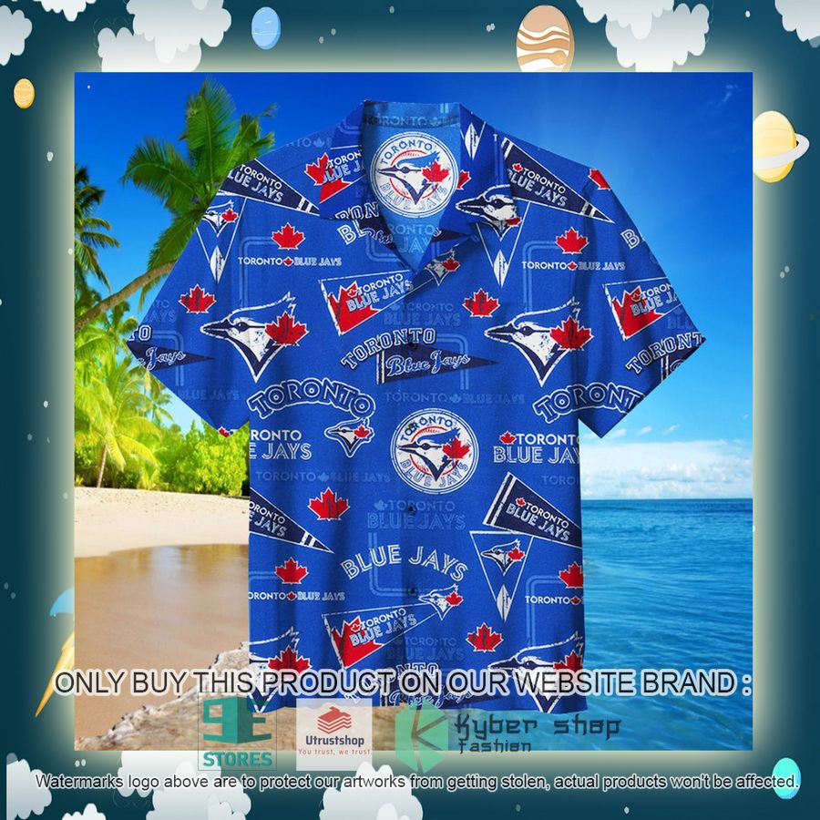 mlb toronto blue jays logo hawaiian shirt 2 67032