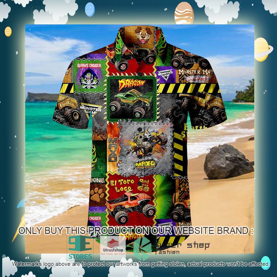 monster jam monster truck hawaiian shirt 2 5567