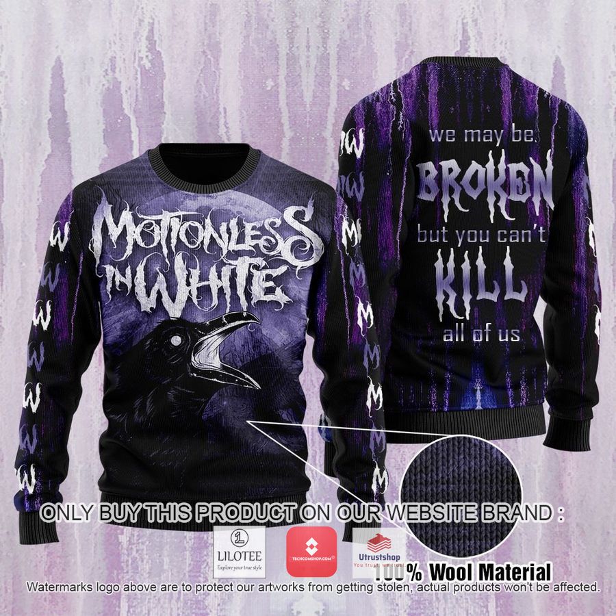 motionless in white we may be broken but you cant kill all of us ugly christmas sweater 1 93380