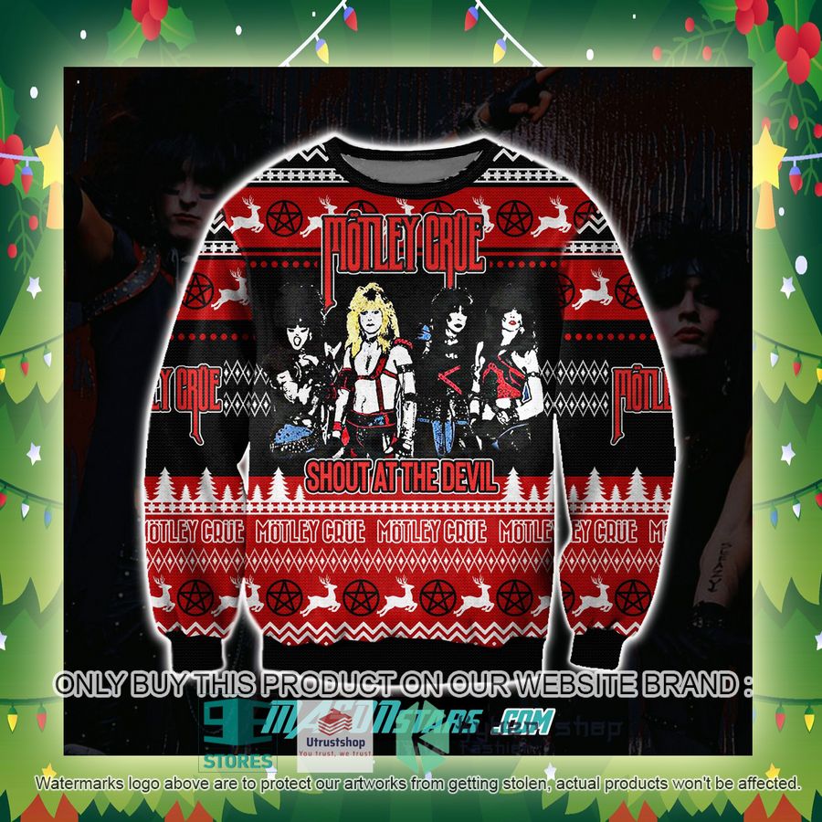 motley crue shout at the devil knitted wool sweater 2 51324