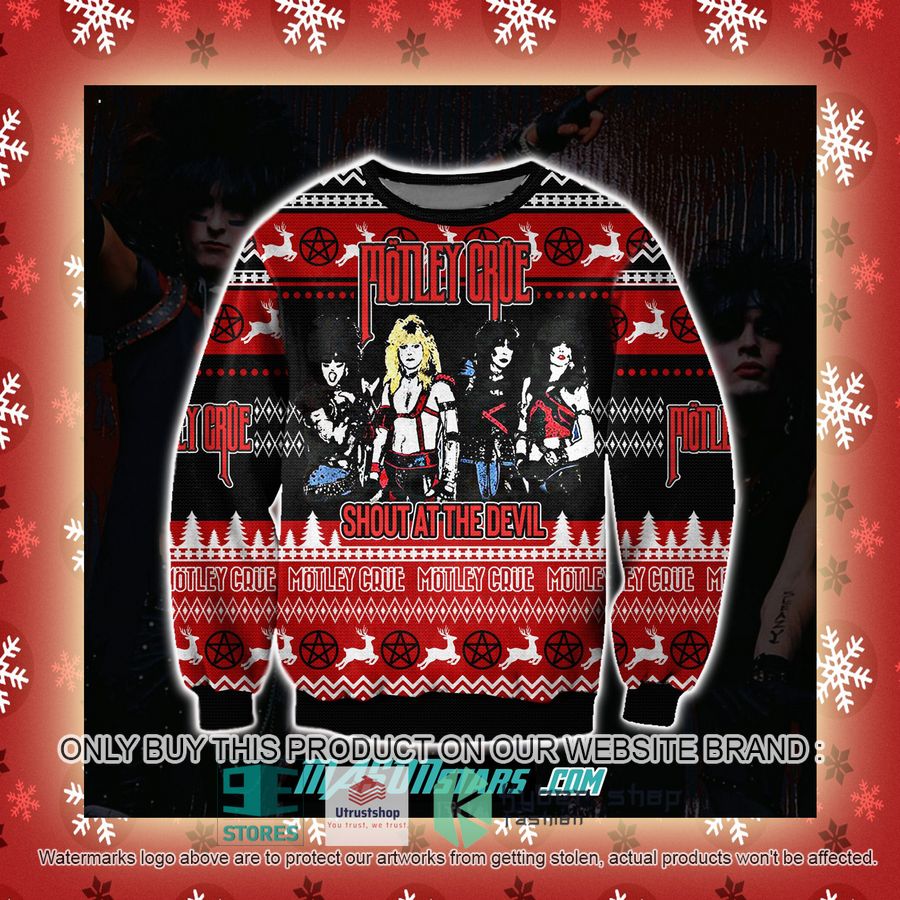 motley crue shout at the devil knitted wool sweater 3 34950