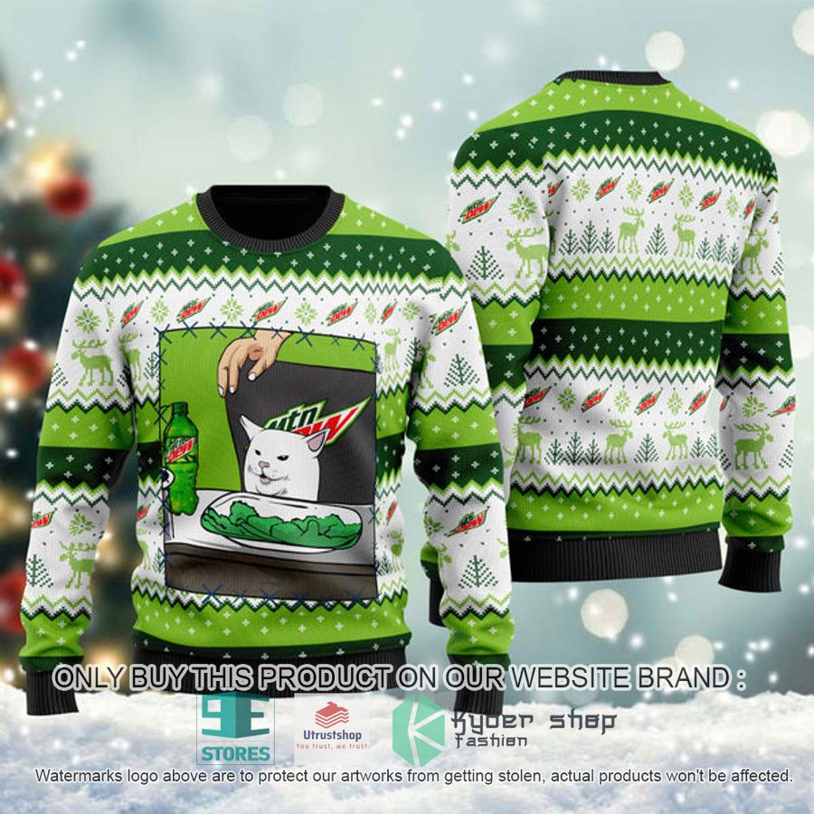 mountain dew cat meme ugly christmas sweater 1 40806