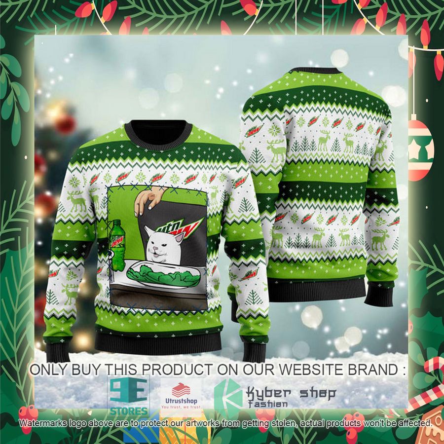 mountain dew cat meme ugly christmas sweater 2 23558