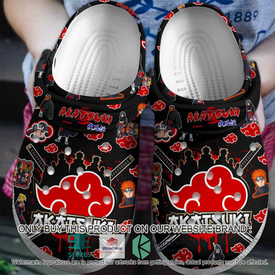 naruto akatsuki black crocs crocband shoes 1 92293