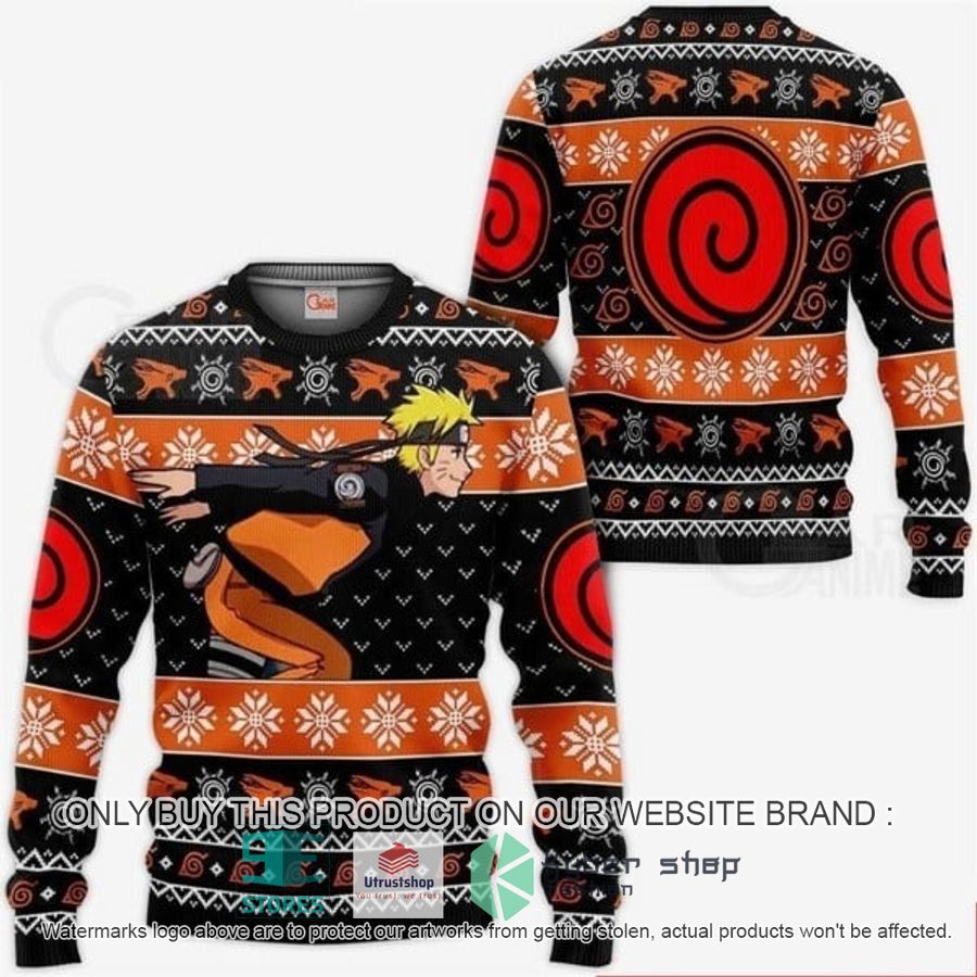 naruto black orange ugly christmas sweater 1 16944