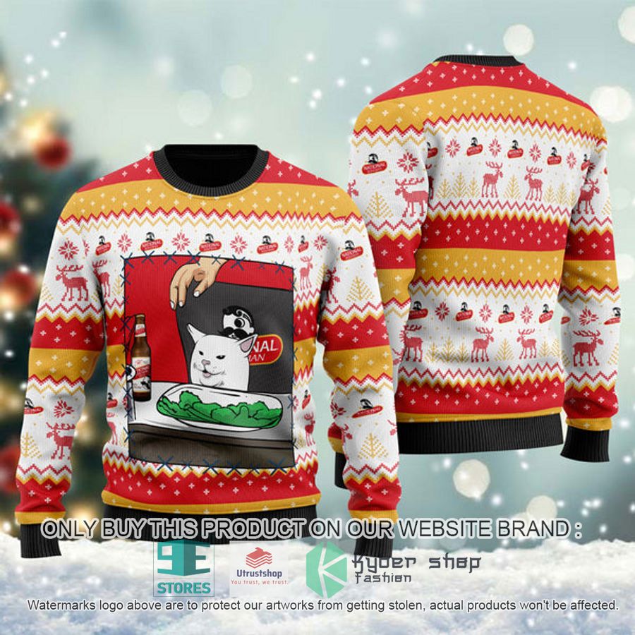 national bohemian cat meme ugly christmas sweater 1 60040