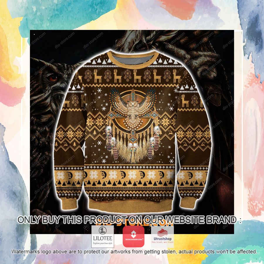 native american owl ugly christmas sweater sweatshirt 2 25316
