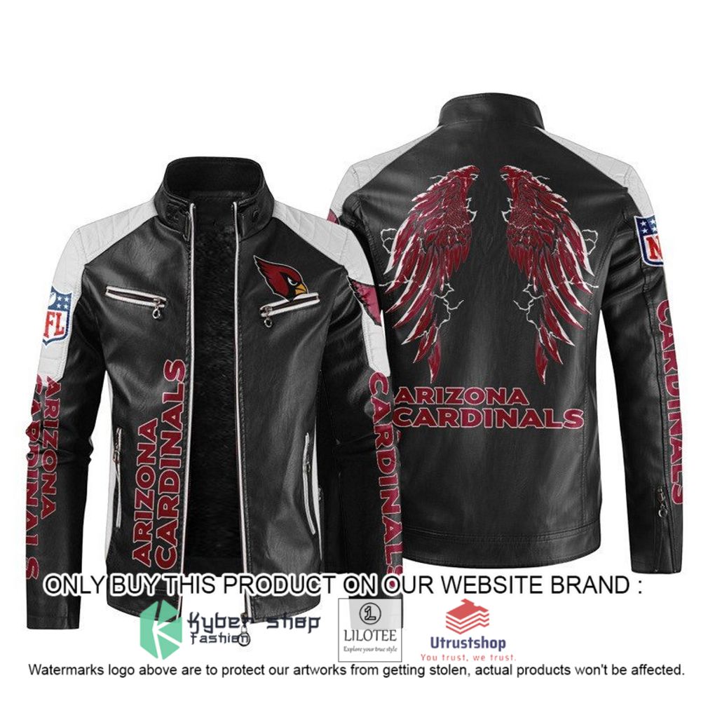 nfl arizona cardinals wings wings motor block leather jacket 1 50880
