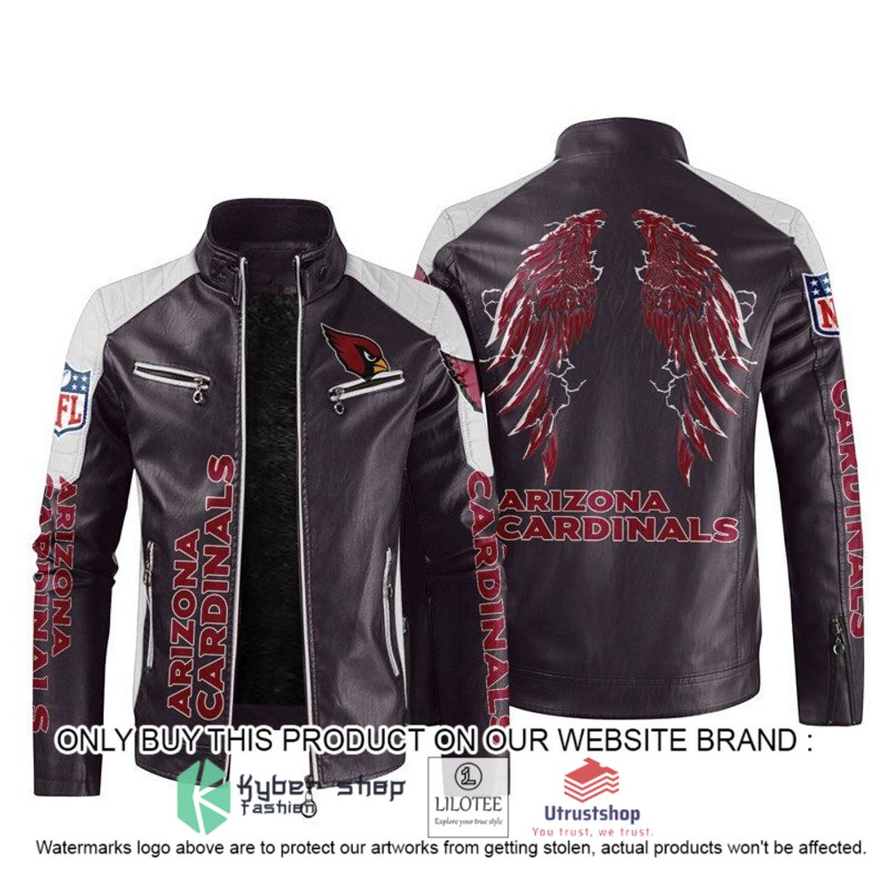 nfl arizona cardinals wings wings motor block leather jacket 2 28916
