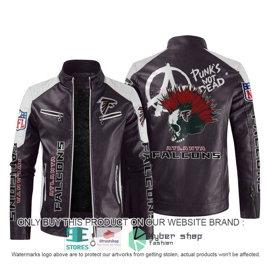 nfl atlanta falcons punks not dead skull block leather jacket 2 98479