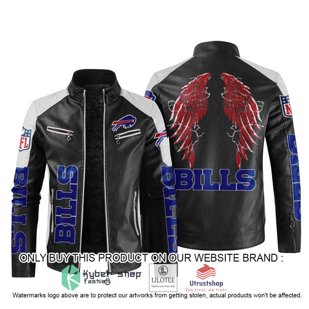 nfl buffalo bills wings motor block leather jacket 1 67422