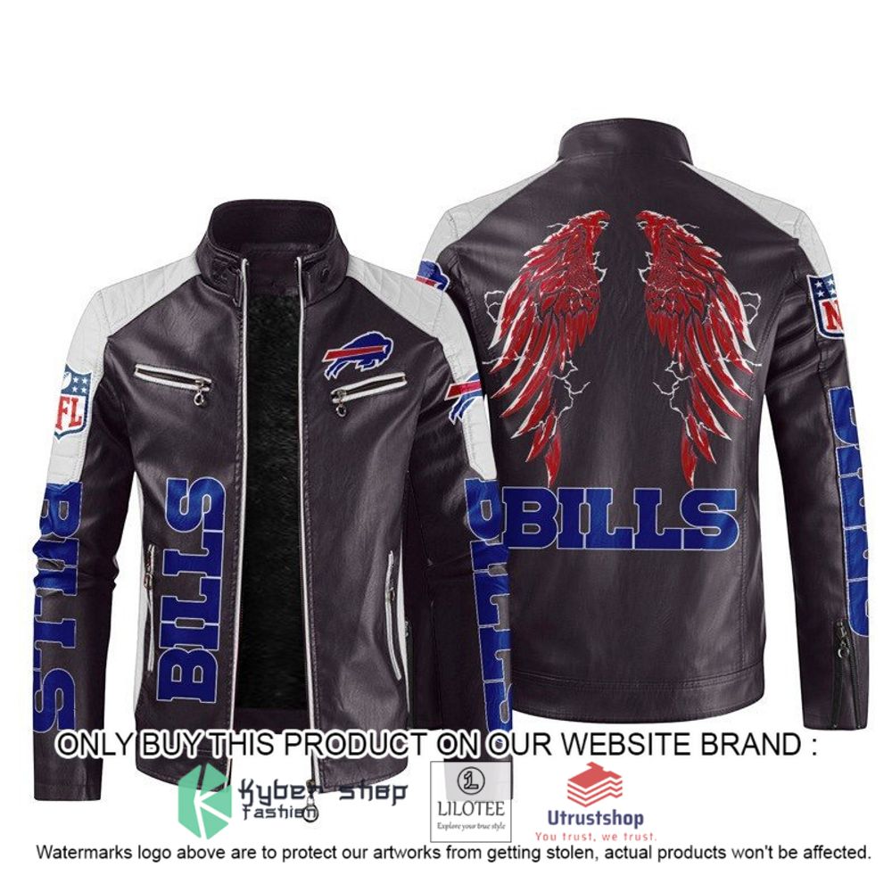 nfl buffalo bills wings motor block leather jacket 2 15814
