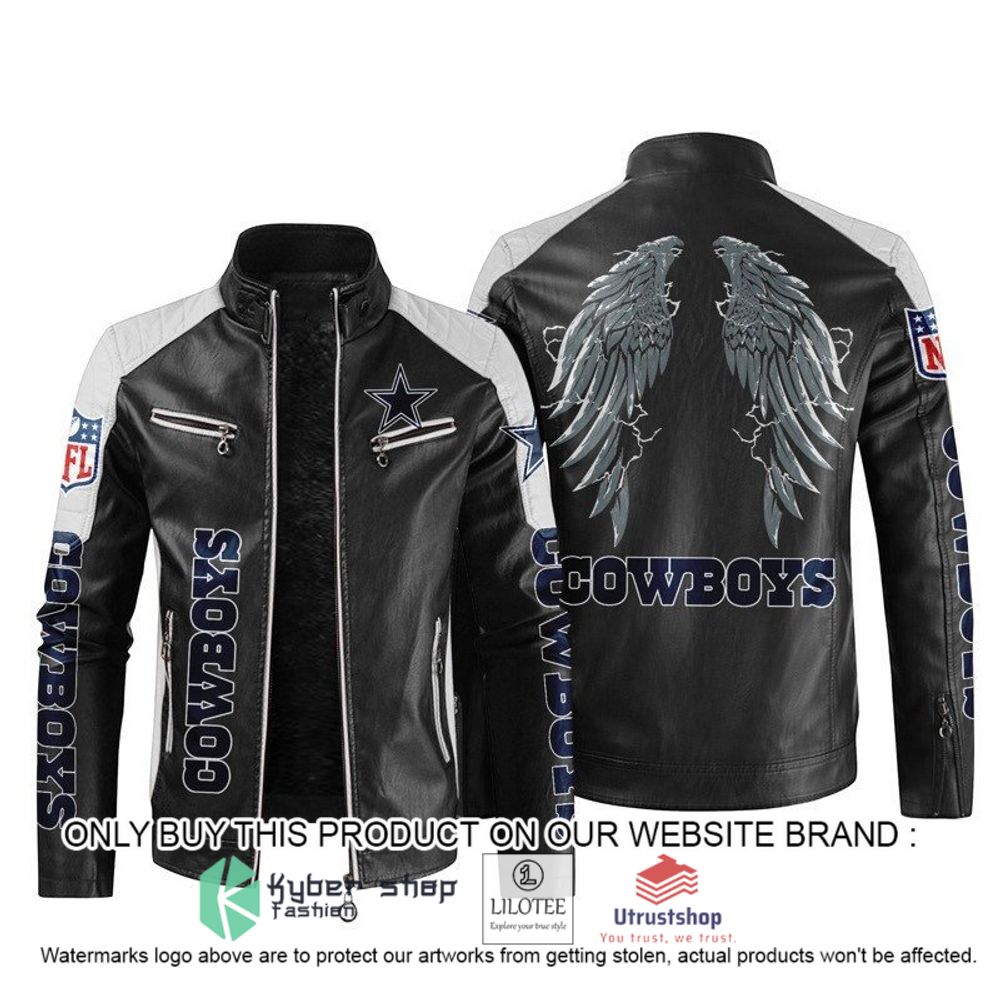 nfl dallas cowboys wings motor block leather jacket 1 90064