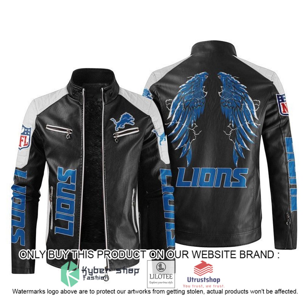 nfl detroit lions wings motor block leather jacket 1 52425
