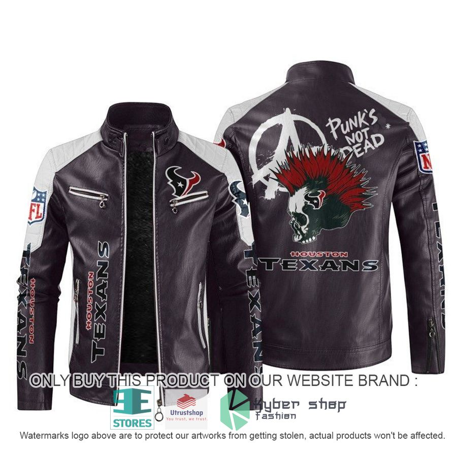 nfl houston texans punks not dead skull block leather jacket 2 29002