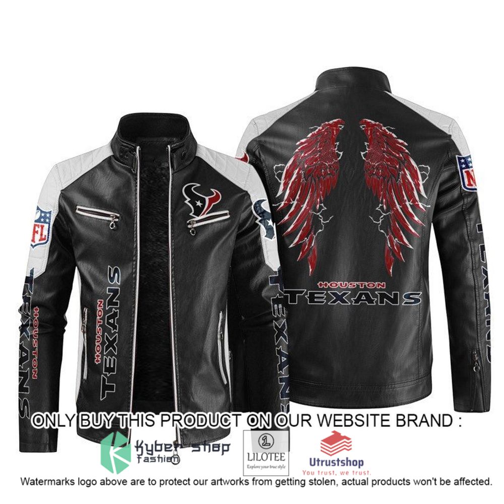 nfl houston texans wings motor block leather jacket 1 75741