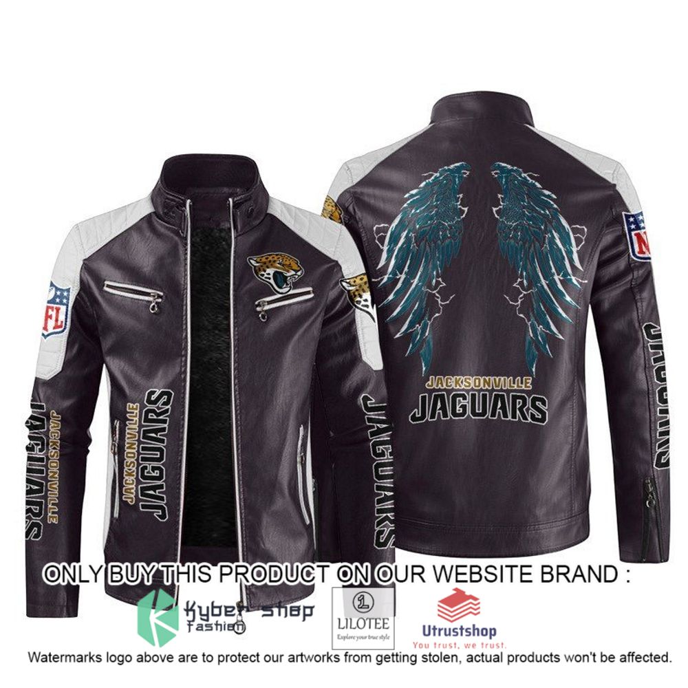 nfl jacksonville jaguars wings motor block leather jacket 2 53614