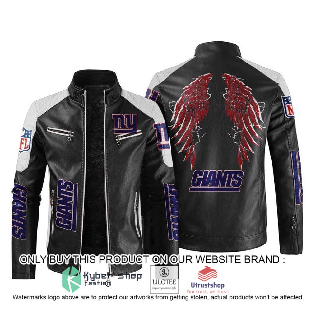 nfl new york giants wings motor block leather jacket 1 31724
