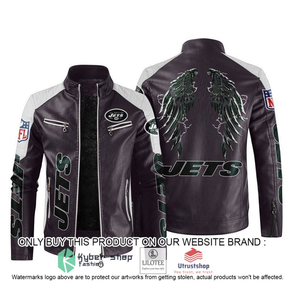 nfl new york jets wings motor block leather jacket 2 58227