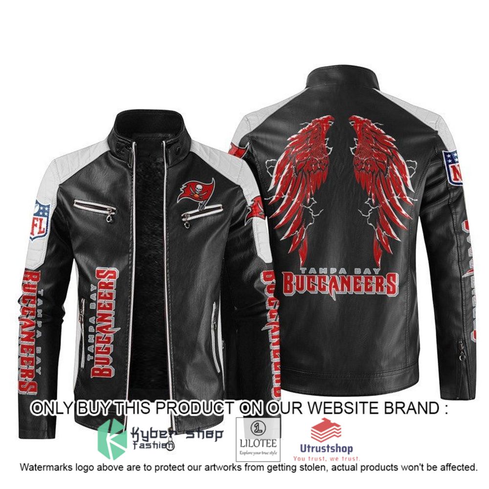 nfl tampa bay buccaneers wings motor block leather jacket 1 37648