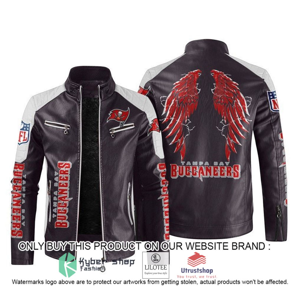 nfl tampa bay buccaneers wings motor block leather jacket 2 85525