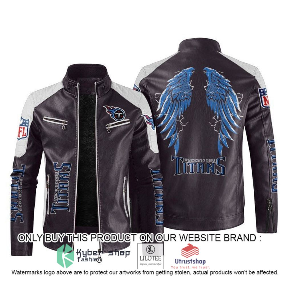 nfl tennessee titans wings motor block leather jacket 2 92462