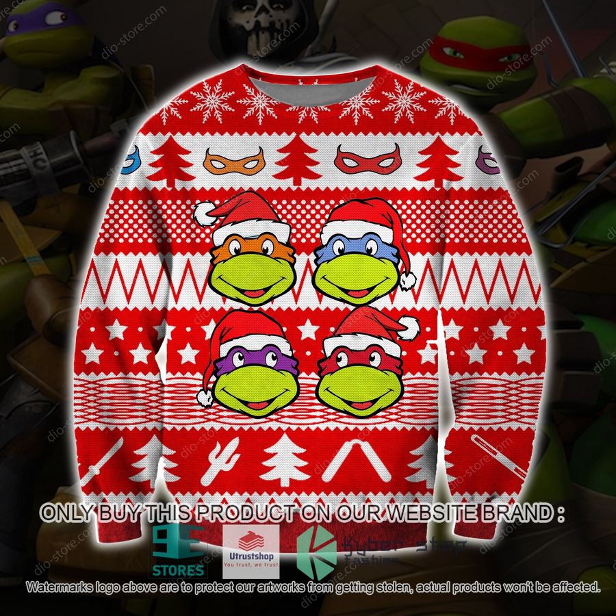 ninja turtles red white knitted wool sweater 1 76961