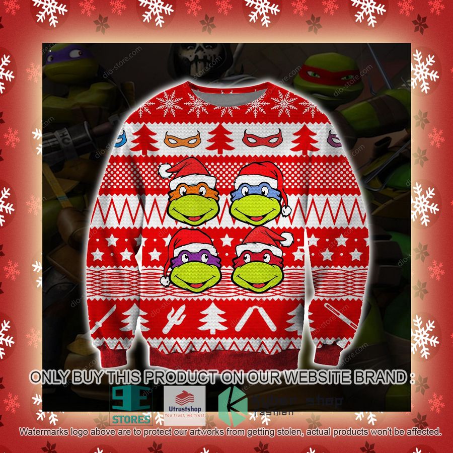 ninja turtles red white knitted wool sweater 3 16635