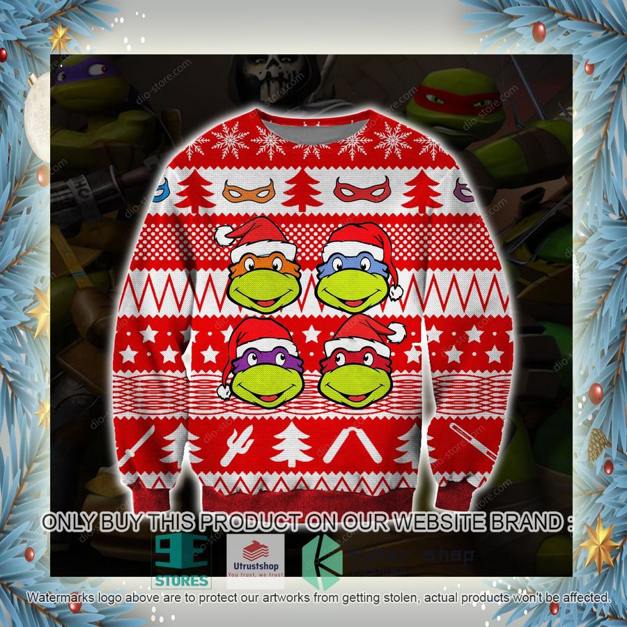 ninja turtles red white knitted wool sweater 4 87646
