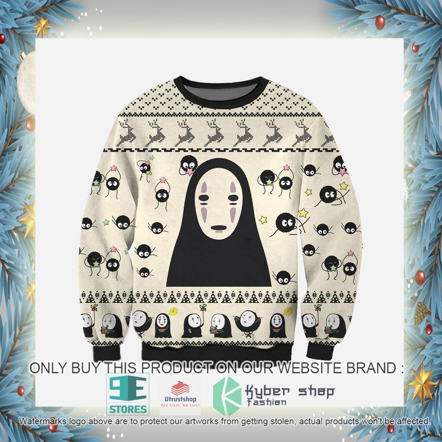 no face spirited away knitted wool sweater 4 7569