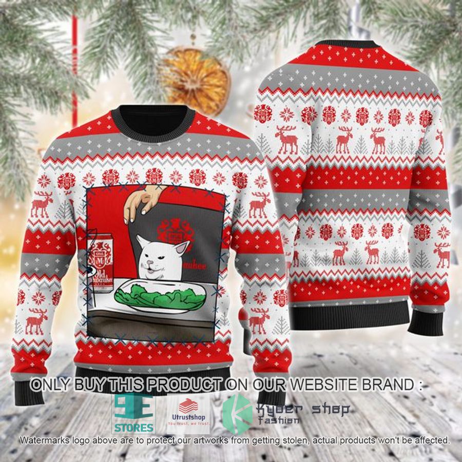 old milwaukee beer cat meme ugly christmas sweater 1 33459