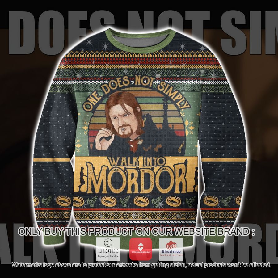 one does not simply walk into mordor ugly christmas sweater sweatshirt 1 76340