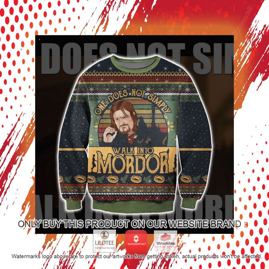 one does not simply walk into mordor ugly christmas sweater sweatshirt 4 80309