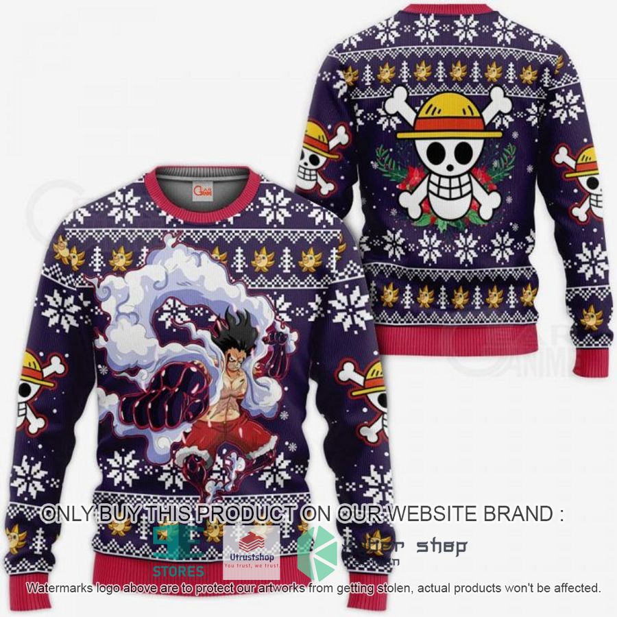 one piece monkey d luffy gear 4 ugly christmas sweater 1 17228