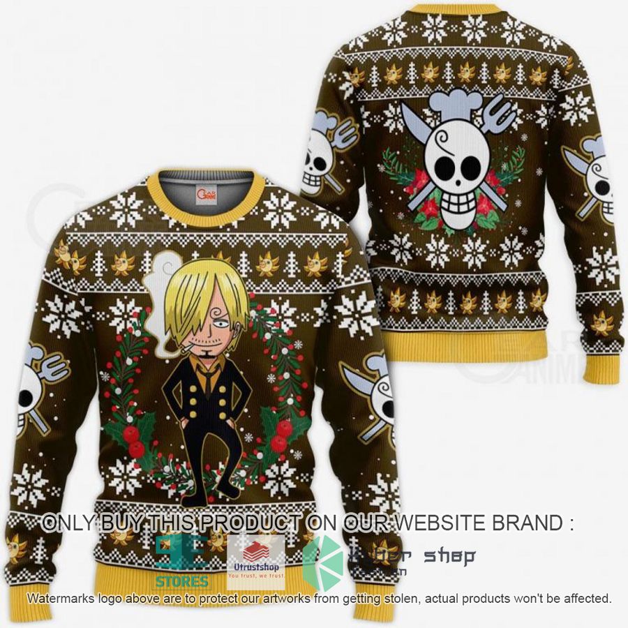one piece sanji ugly christmas sweater 1 21438