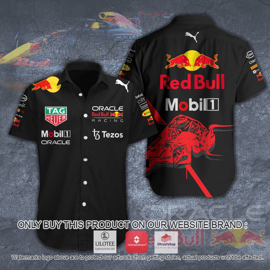 oracle red bull racing tezos mobil 1 black hawaiian shirt 1 82183