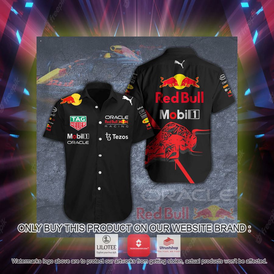 oracle red bull racing tezos mobil 1 black hawaiian shirt 2 66108