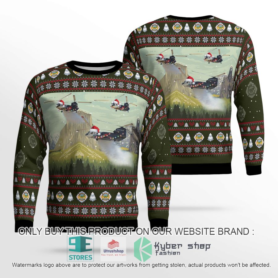 orange county fire authority boeing ch 47d chinook helicopter christmas sweater 1 41919