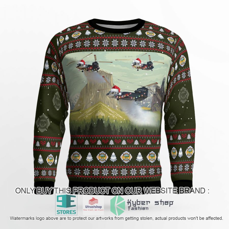 orange county fire authority boeing ch 47d chinook helicopter christmas sweater 2 36950