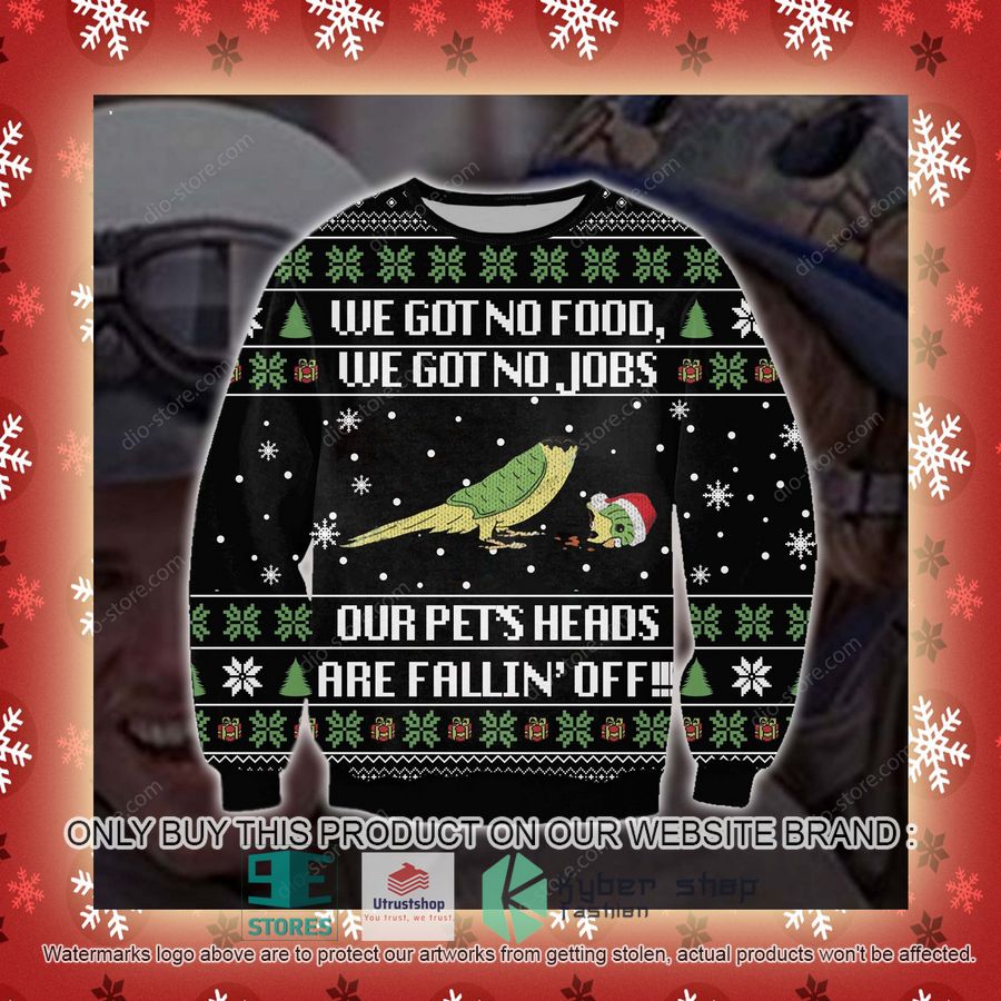 our pets heads are falling off knitted wool sweater 3 44856