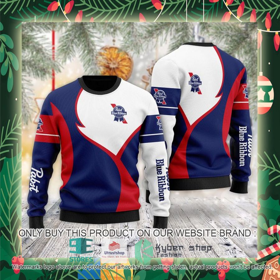 pabst blue ribbon ugly christmas sweater 2 59284