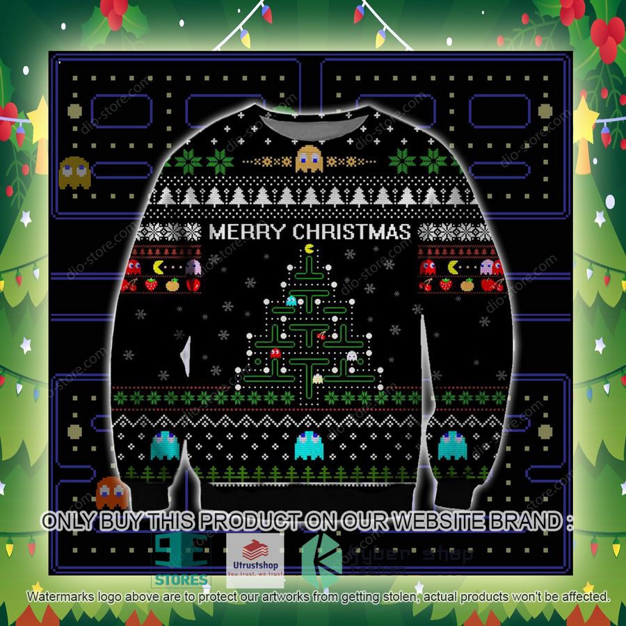 pacman merry christmas knitted wool sweater 4 24205