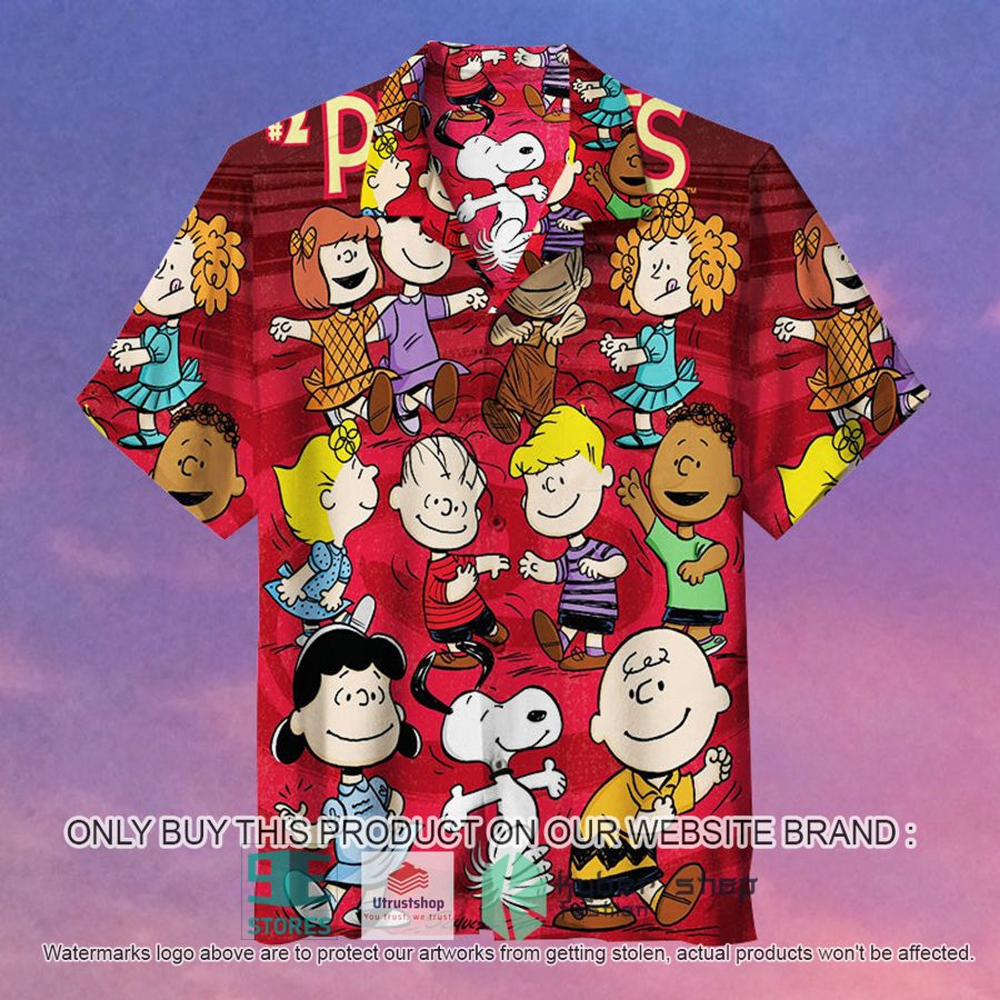 peanuts characters red hawaiian shirt 1 97123