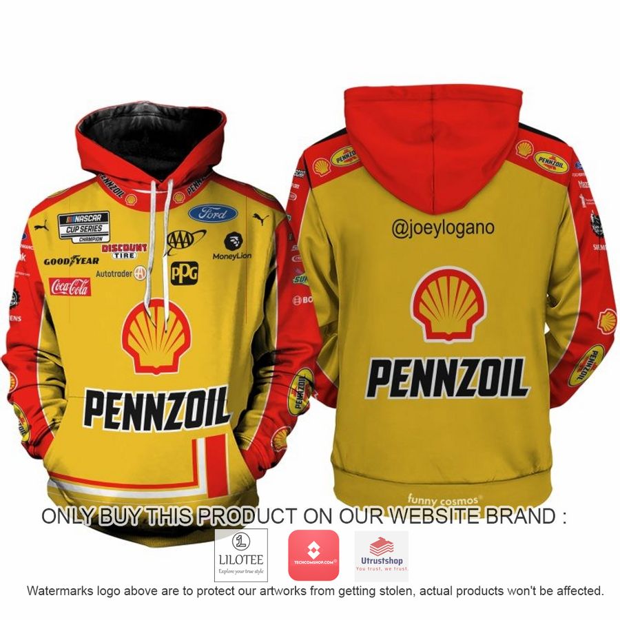 pennzoil joey logano nascar 2022 racing 3d shirt hoodie 1 9804